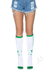 Plant Based Knee Highs Os White/green