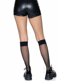 Micro Net Knee Socks - O/s - Black