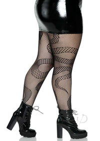 Snake Net Tights 1x/2x Black