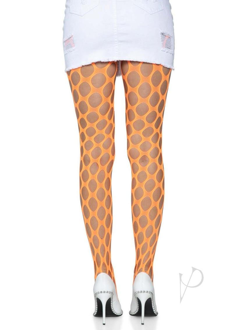 Jumbo Pothole Net Tights Os Neon Orange