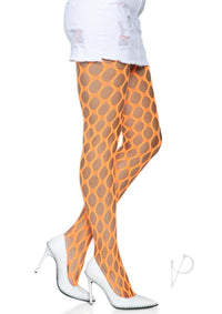 Jumbo Pothole Net Tights Os Neon Orange