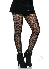 Boho Crochet Net Tights Os Black