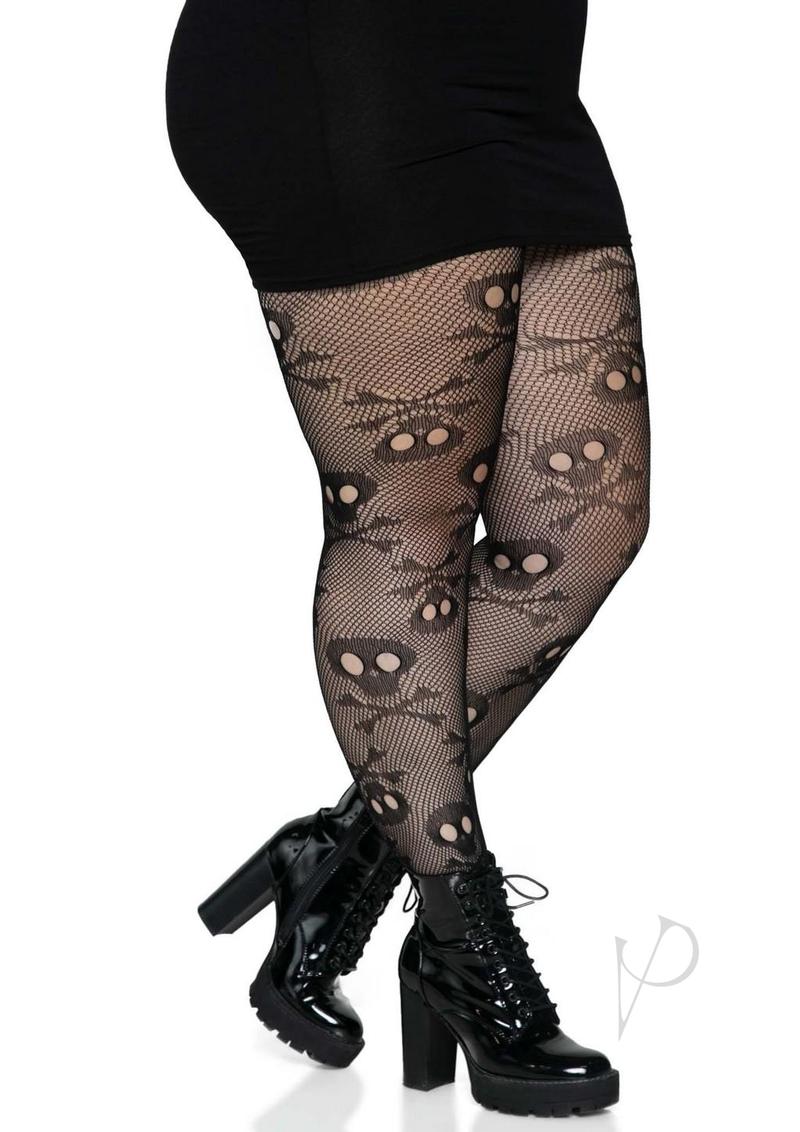 Pirate Booty Skull Net Hose 1x/2x Black