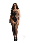 Fence Net Suspender Bodystock Qn Blk