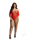 Crotchless Rhinestone Teddy Qn Red