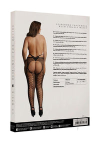 Suspender Pantyhose Strappy Waist Qn Blk