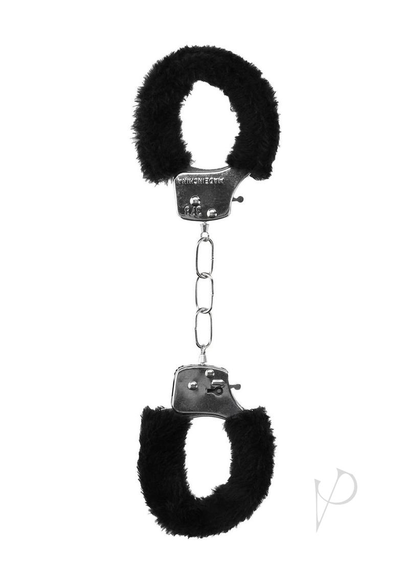 Ouch Beginner Furry Hand Cuffs Black