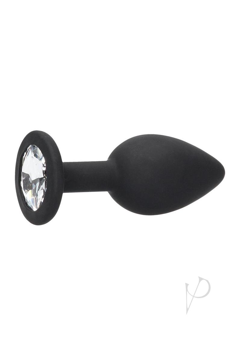 Ouch Silicone Butt Plug W/jewel Black