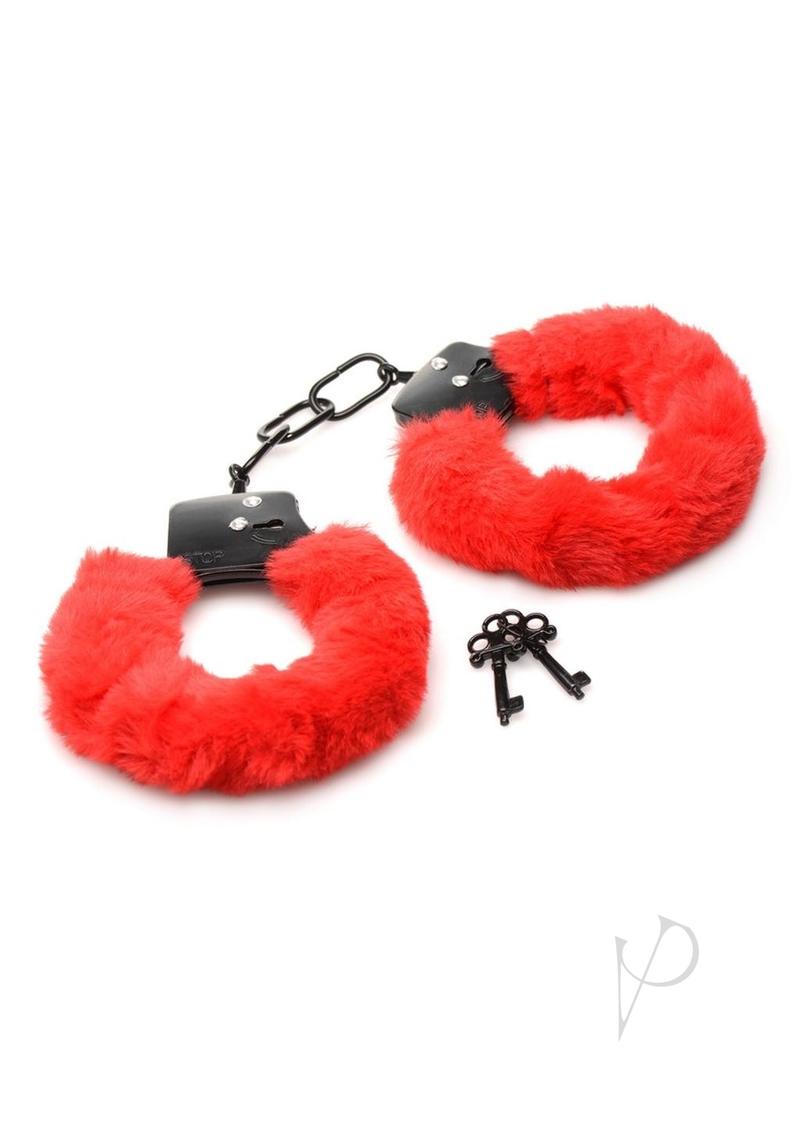 Ms Cuffed In Fur Handcuffs Red