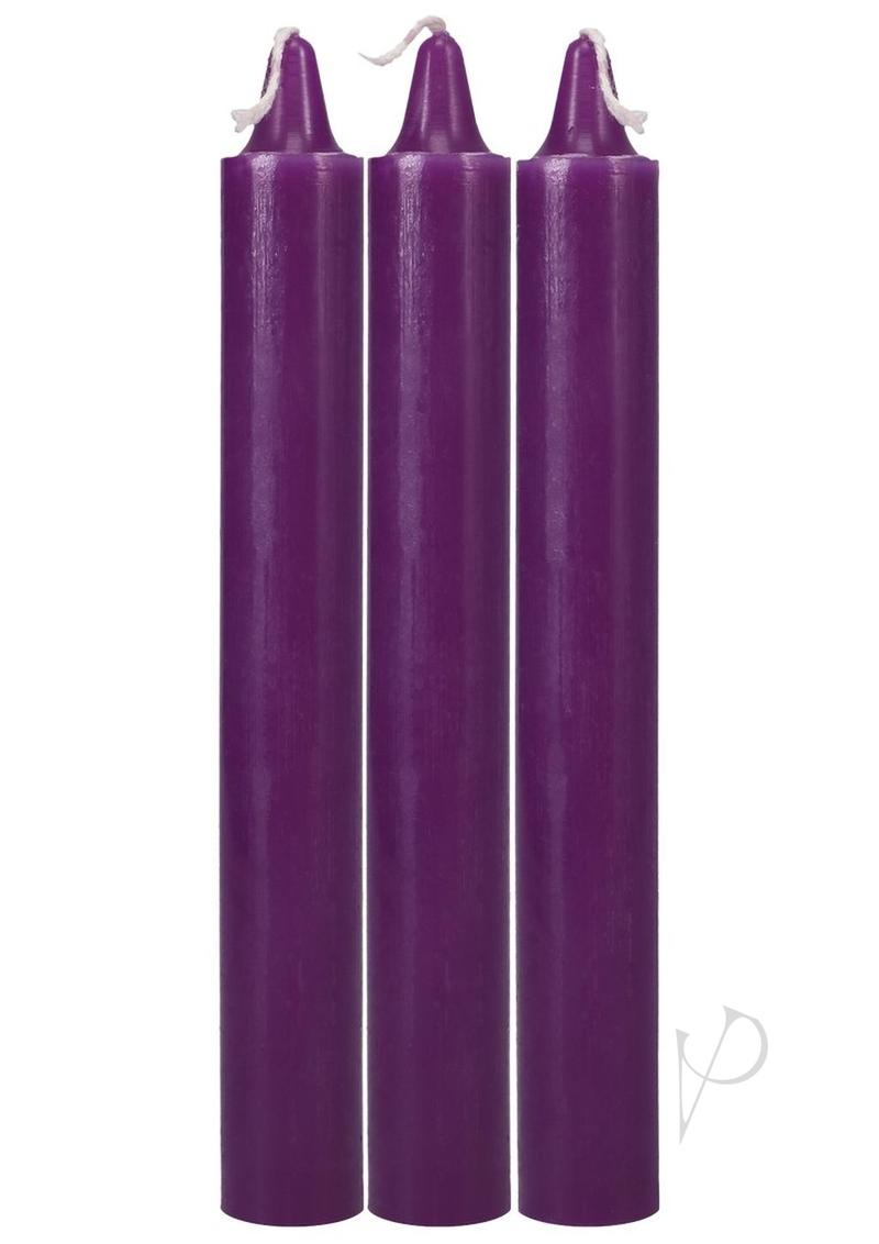 Japanese Drip Candles 3pk Purple