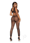 Lattice Net Footless Bodystocking Os Blk