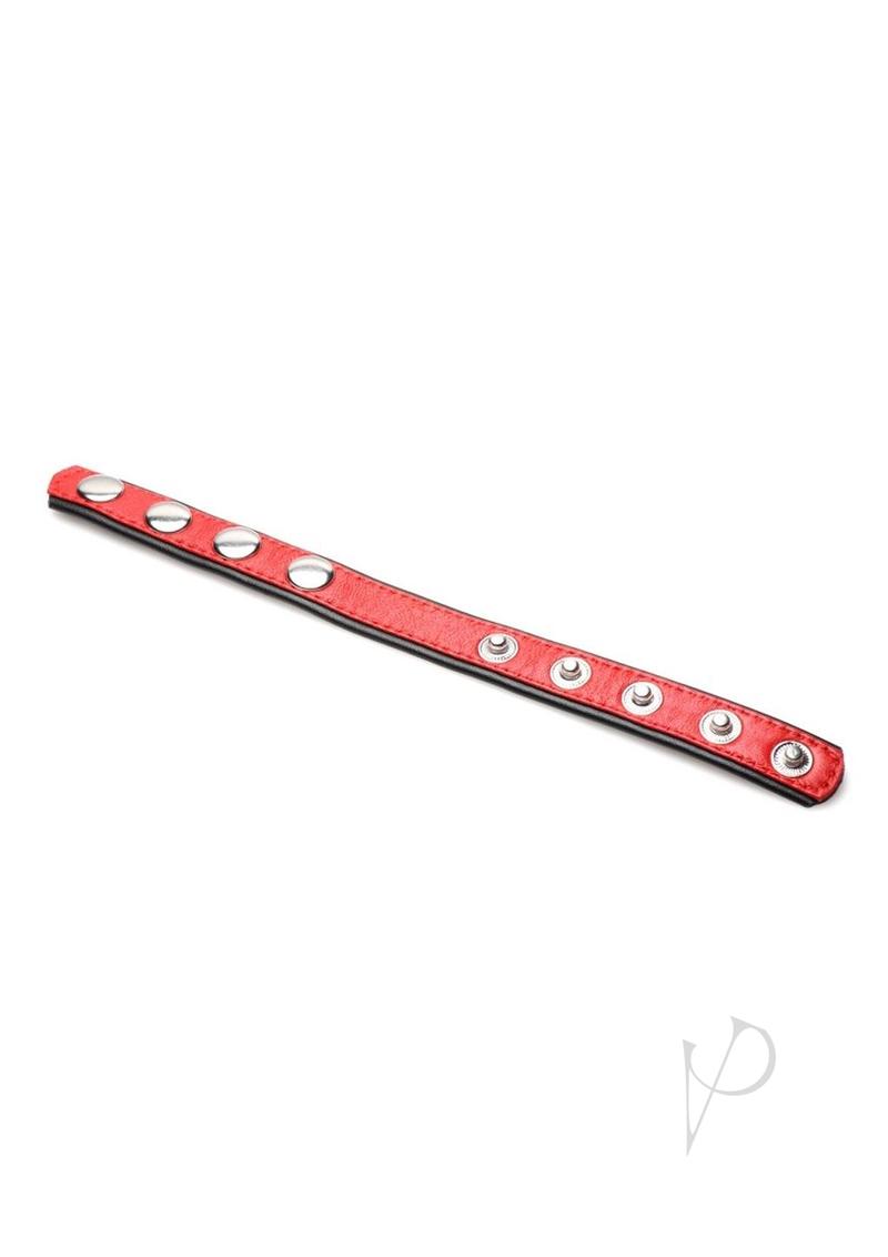Cg Leather Speed Snap Cockring Red