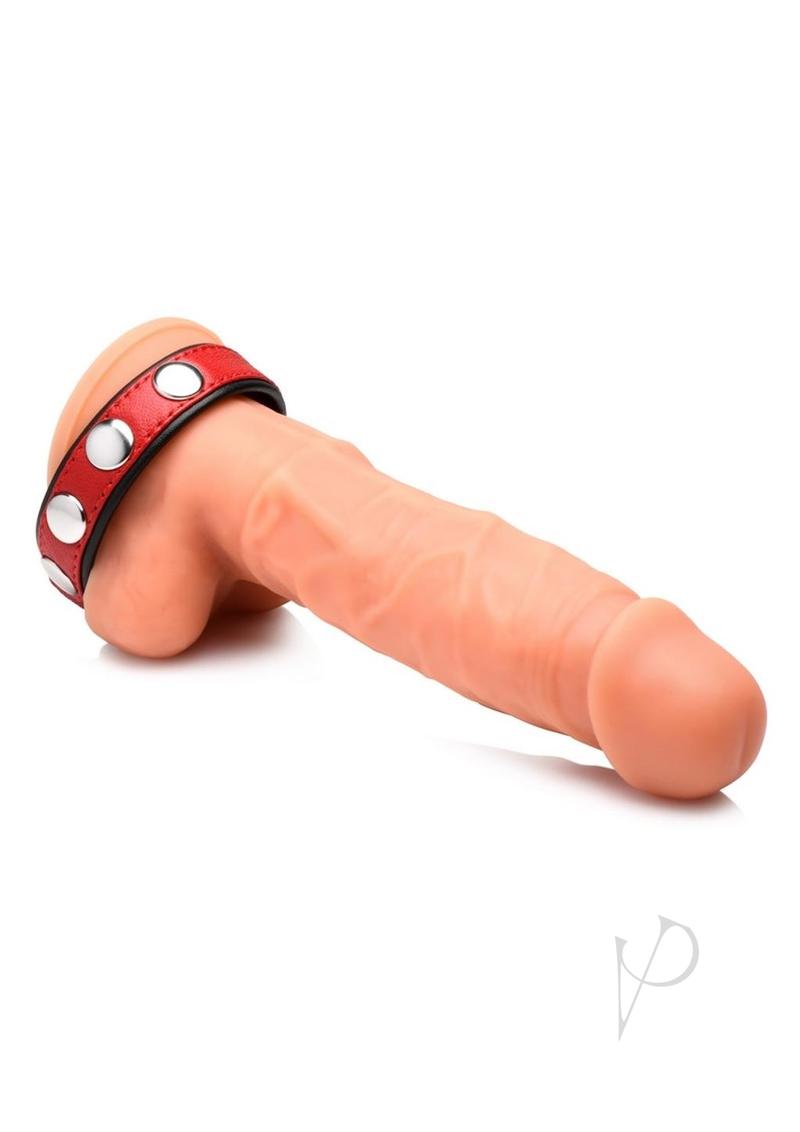 Cg Leather Speed Snap Cockring Red