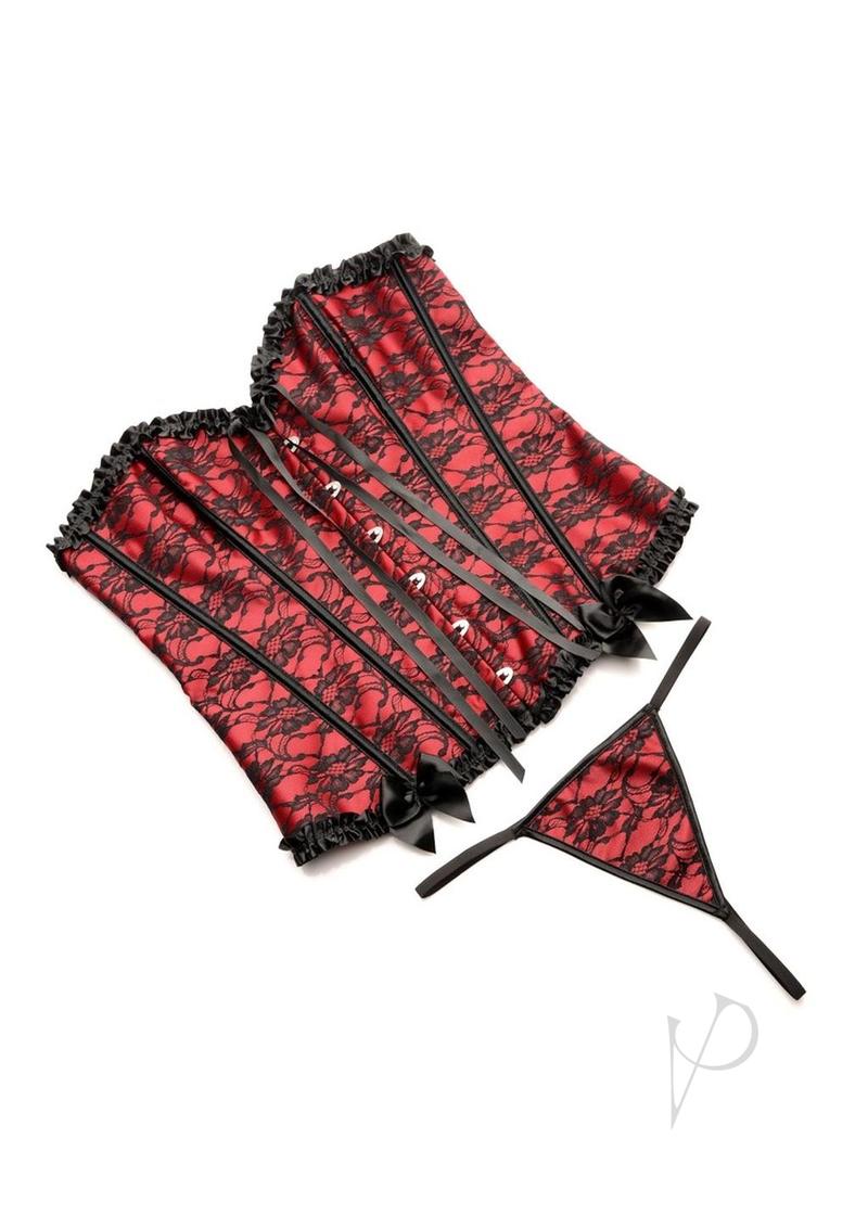 Ms Scarlet Seduction Corset Thong Lg