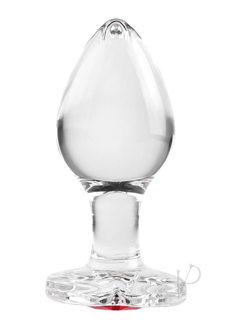 Aande Red Heart Gem Glass Plug Med