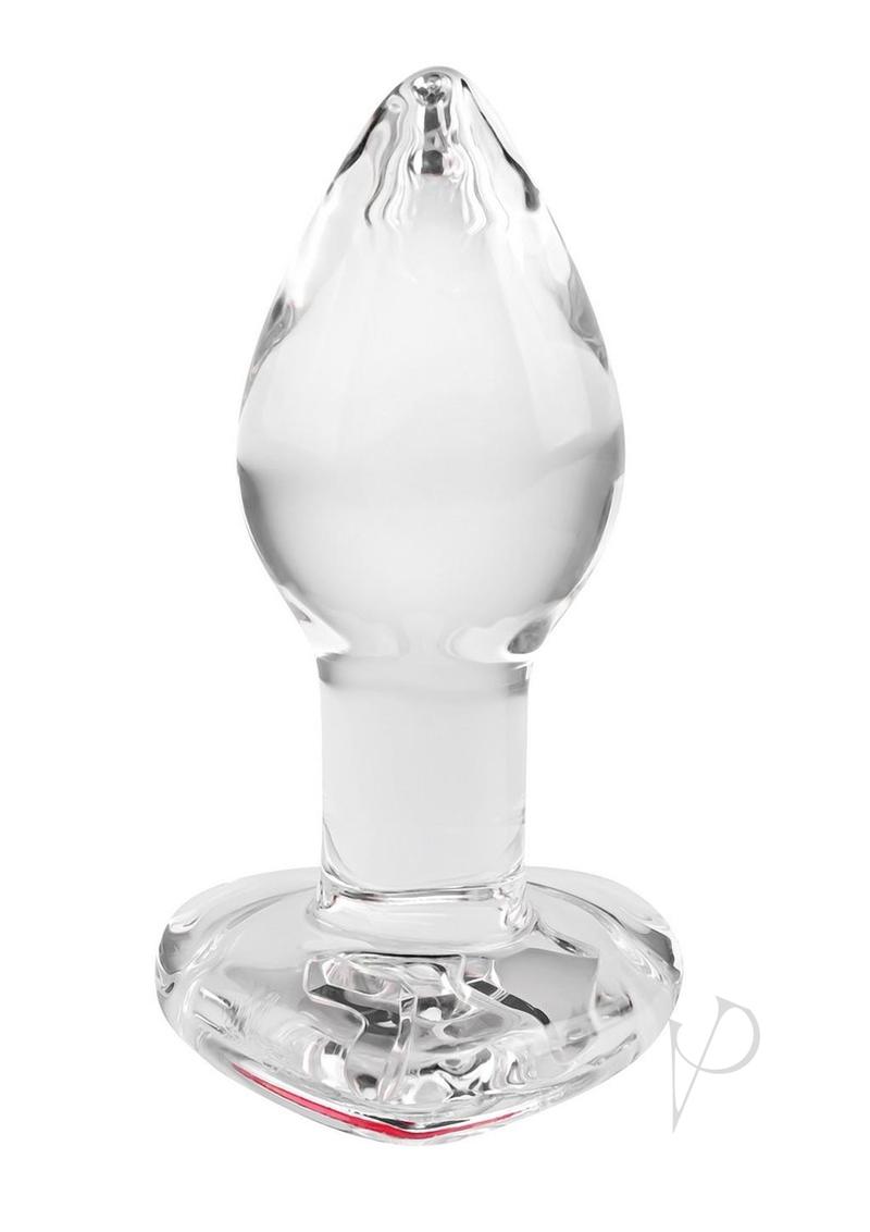 Aande Red Heart Gem Glass Plug Sm