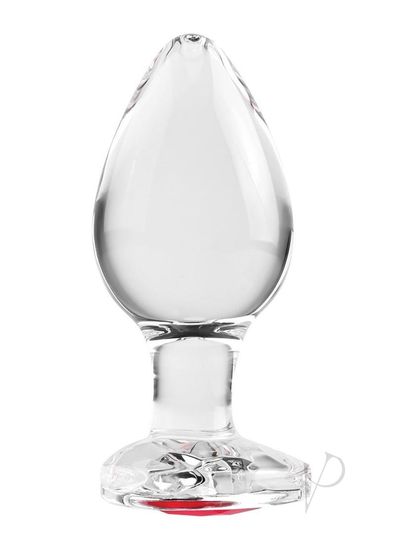 Aande Red Heart Gem Glass Plug Lg