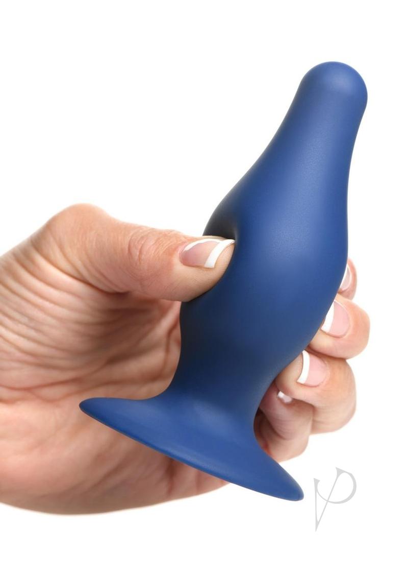Squeeze It Tapered Anal Plug Lg Blue