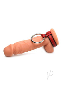 Strict Cock Gear Leather/steel Ring Red