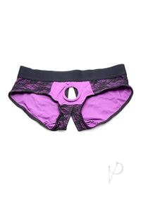 Strap U Lace Envy Crotchless 2xl Purple