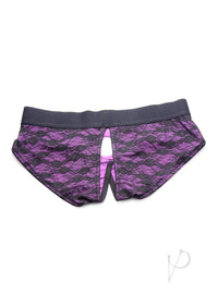 Strap U Lace Envy Crotchless 2xl Purple