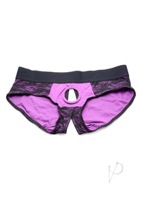Strap U Lace Envy Crotchless 3xl Purple
