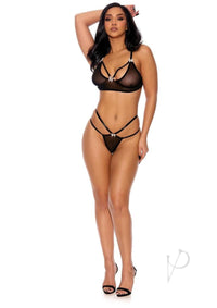 Barely B Bodice Bra/g String Os Blk