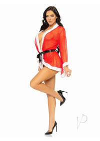 Santa Robe Ribbon Gstring S/m Red/wht