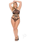 Barely B Strappy Halter Teddy Ps Blk