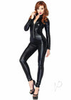 Wet Look Cat Suit Md Black