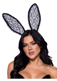 Ruffle Bunny Ears O/s Black