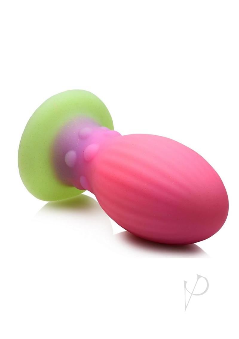 Creature Cocks Xeno Egg Glow in the Dark Silicone Egg XLarge Pink & Green