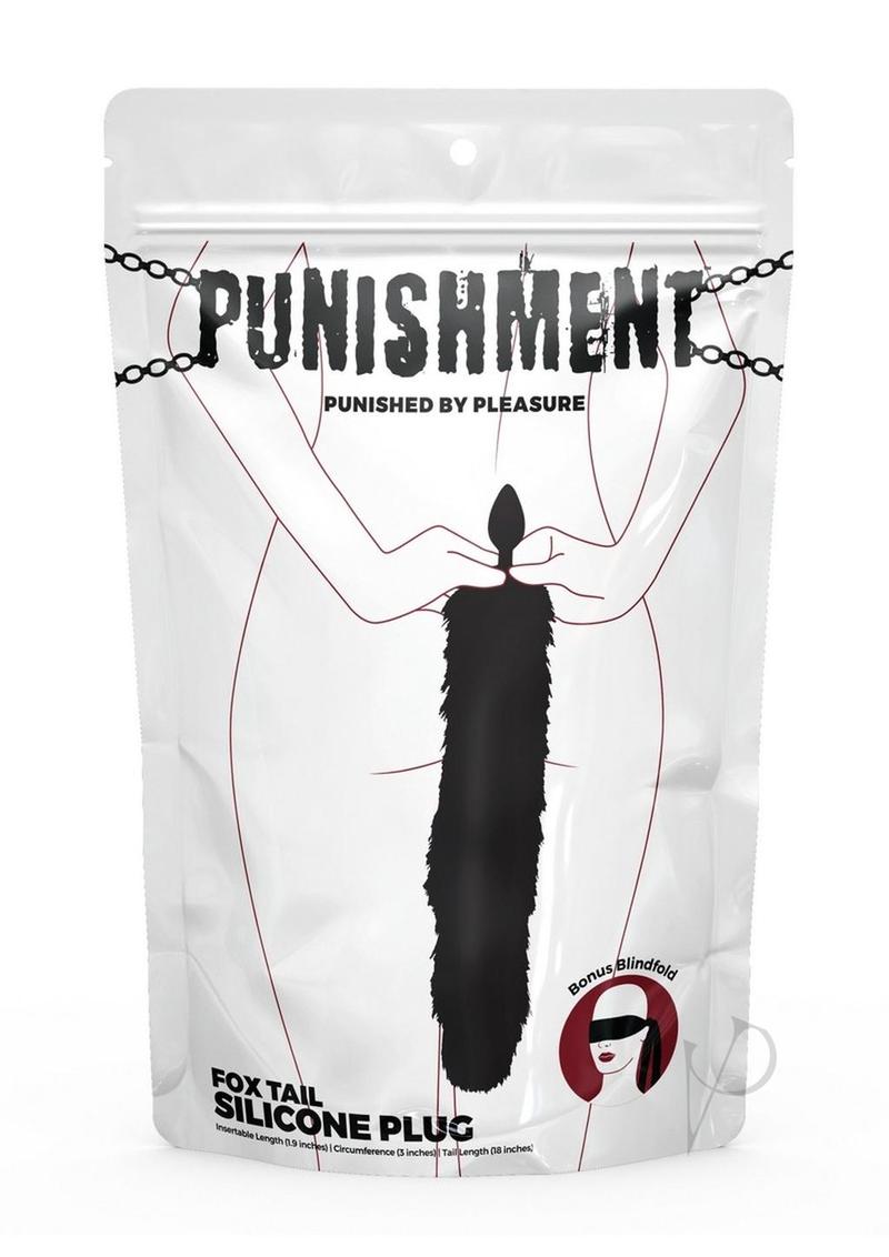 Punishment Fox Tail Butt Plug - Black