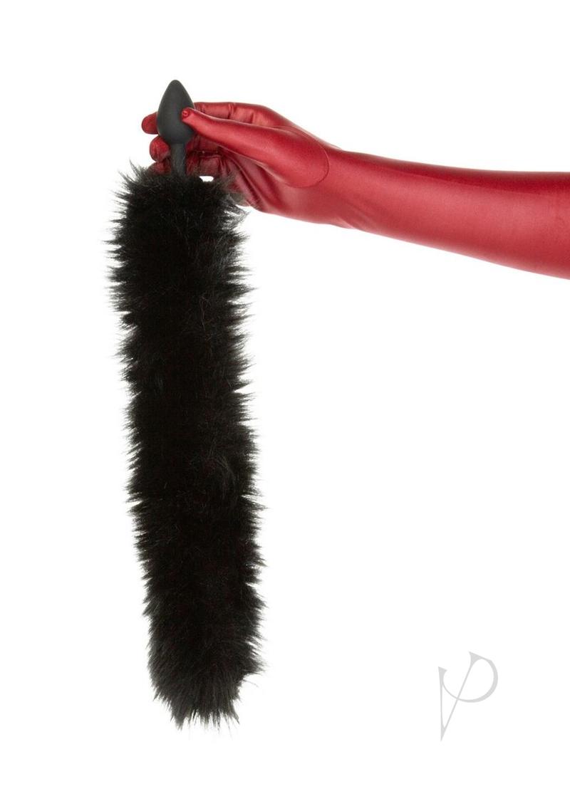 Punishment Fox Tail Butt Plug - Black