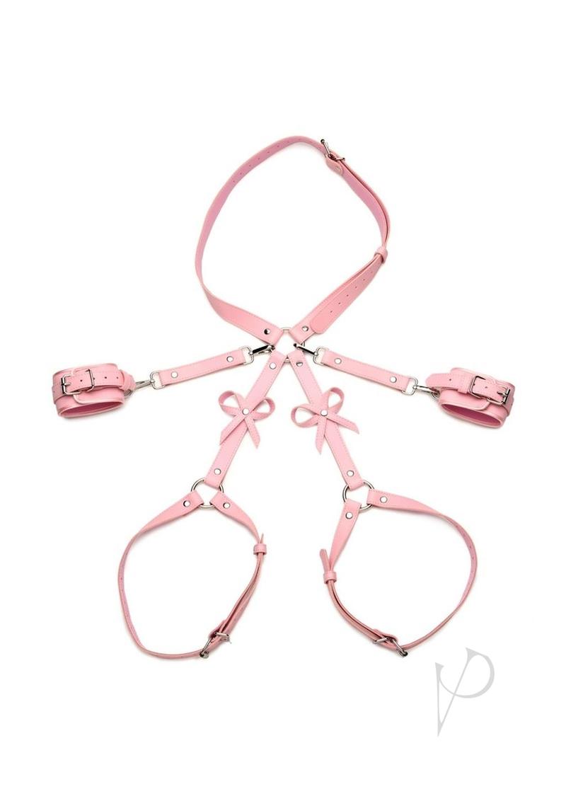 Strict Bondage Harness Bows M/l Pink