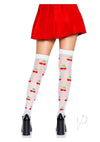 Spandex Dot Cherry Thigh Os Wht/red