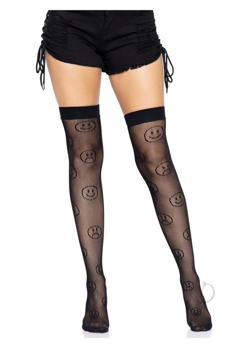 Mood Swing Fishnet Thigh Highs Os Black