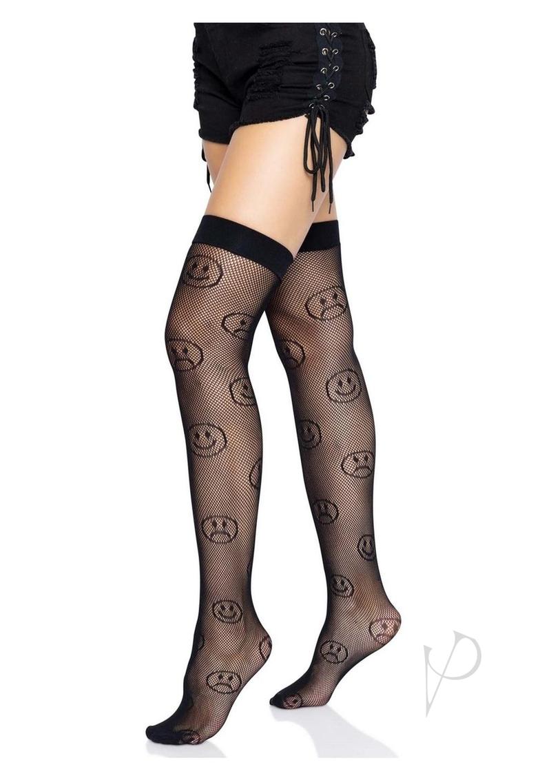 Mood Swing Fishnet Thigh Highs Os Black