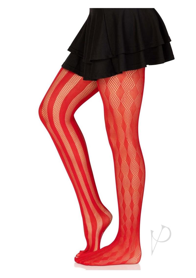 Harlequin Net Tights Os Red