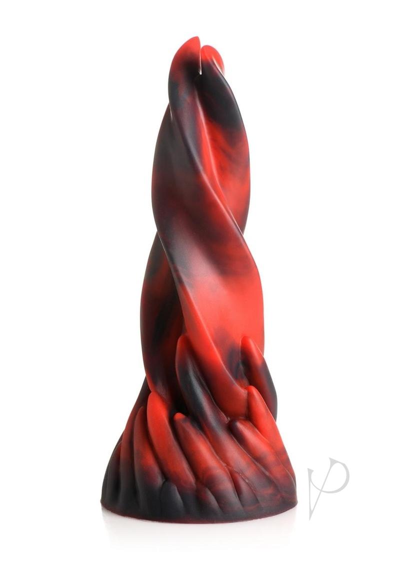 Creature Cocks Hell Kiss Twisted Tongues Silicone Dildo Red & Black