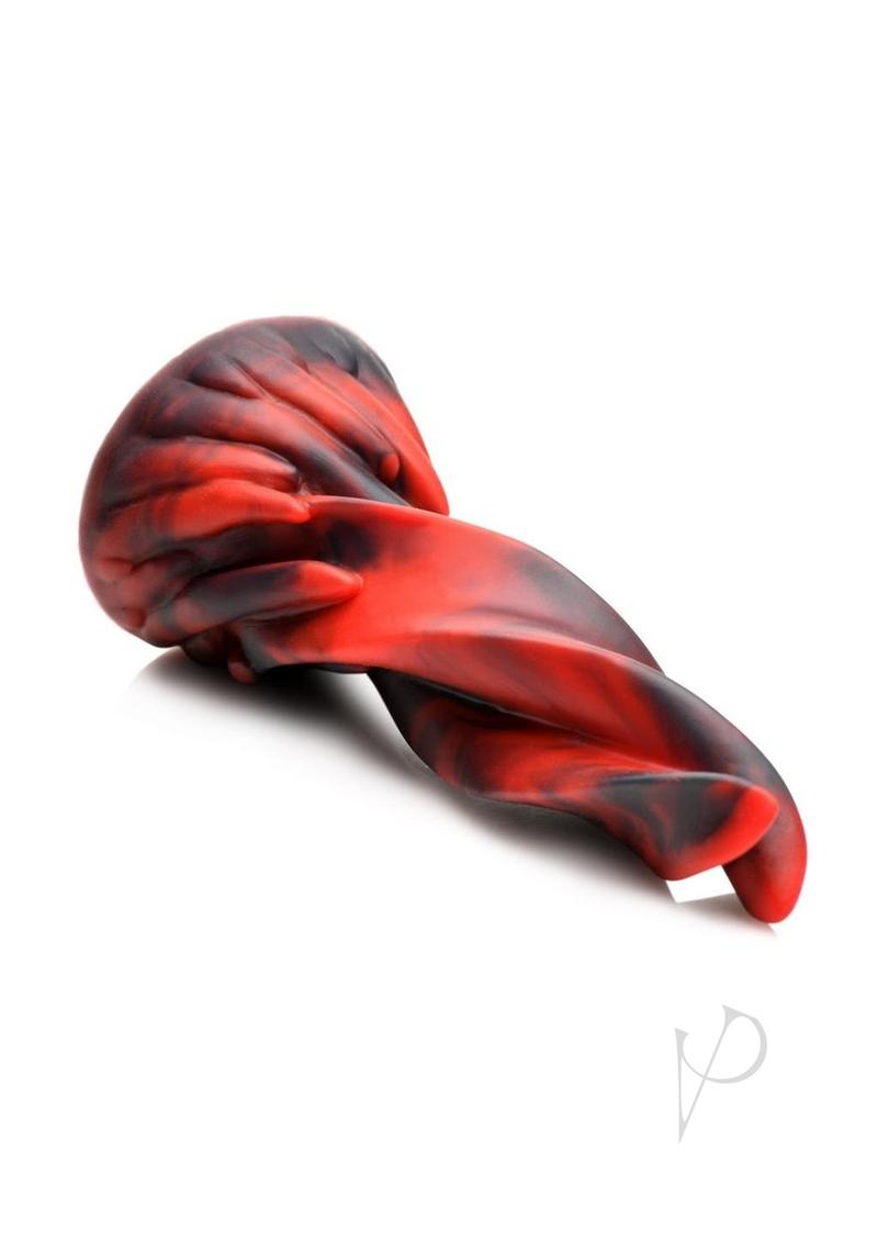 Creature Cocks Hell Kiss Twisted Tongues Silicone Dildo Red & Black