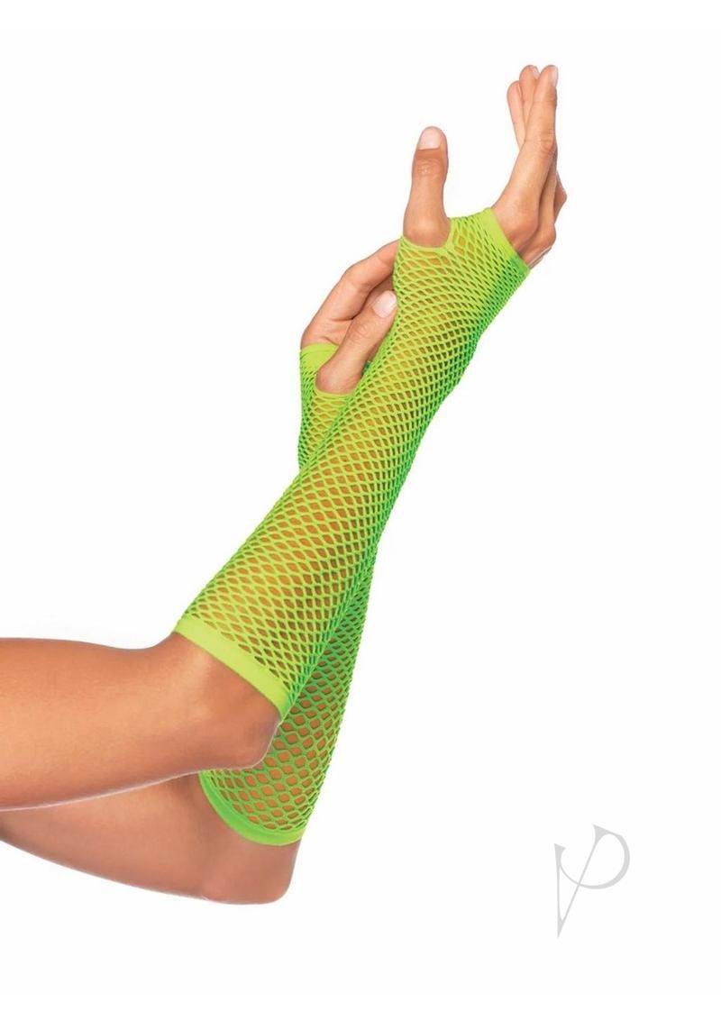 Triangle Net Fingerless Gloves Os Grn