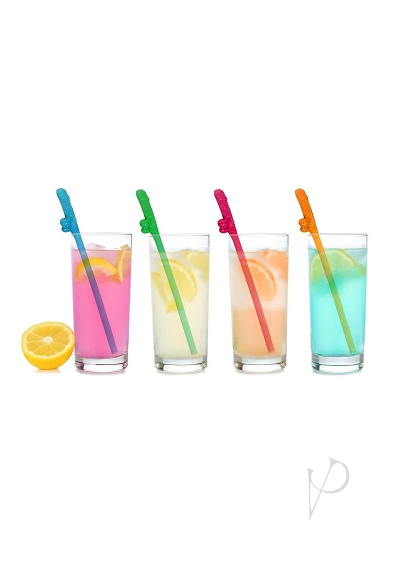 Super Fun Penis Straws 8pk Multicolor