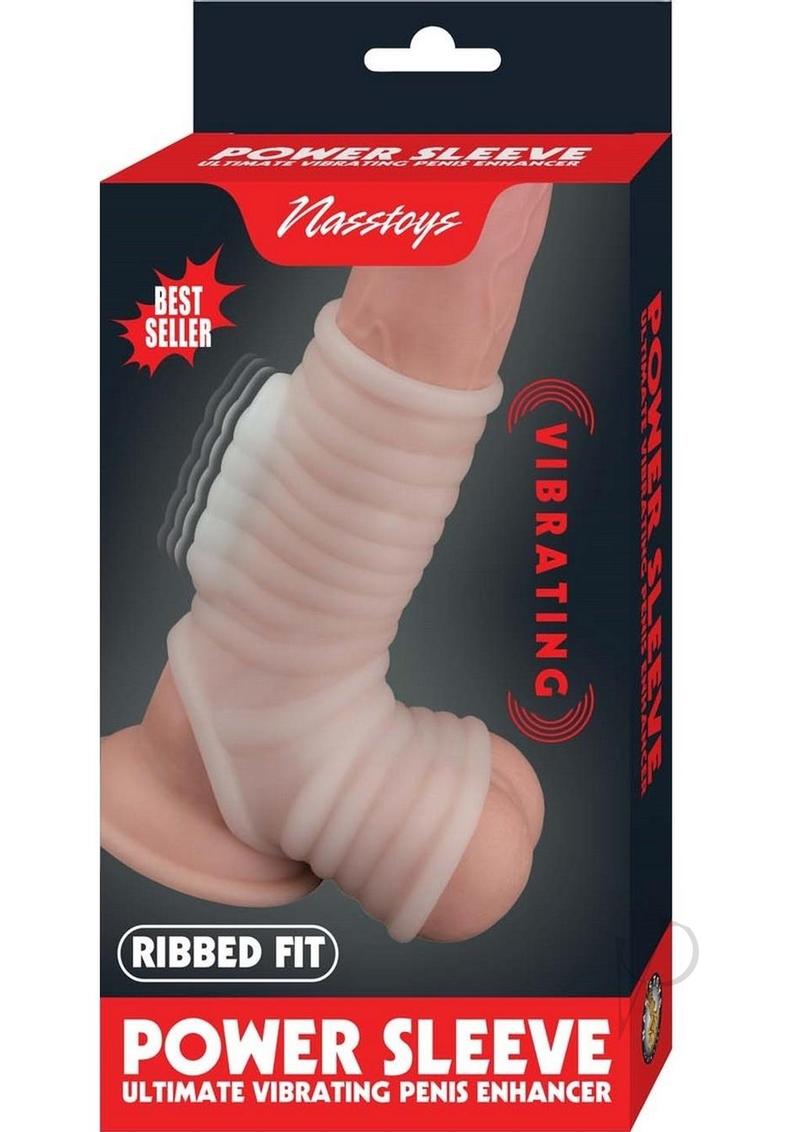 Vibrating Power Sleeve Ribbed Fit Wht