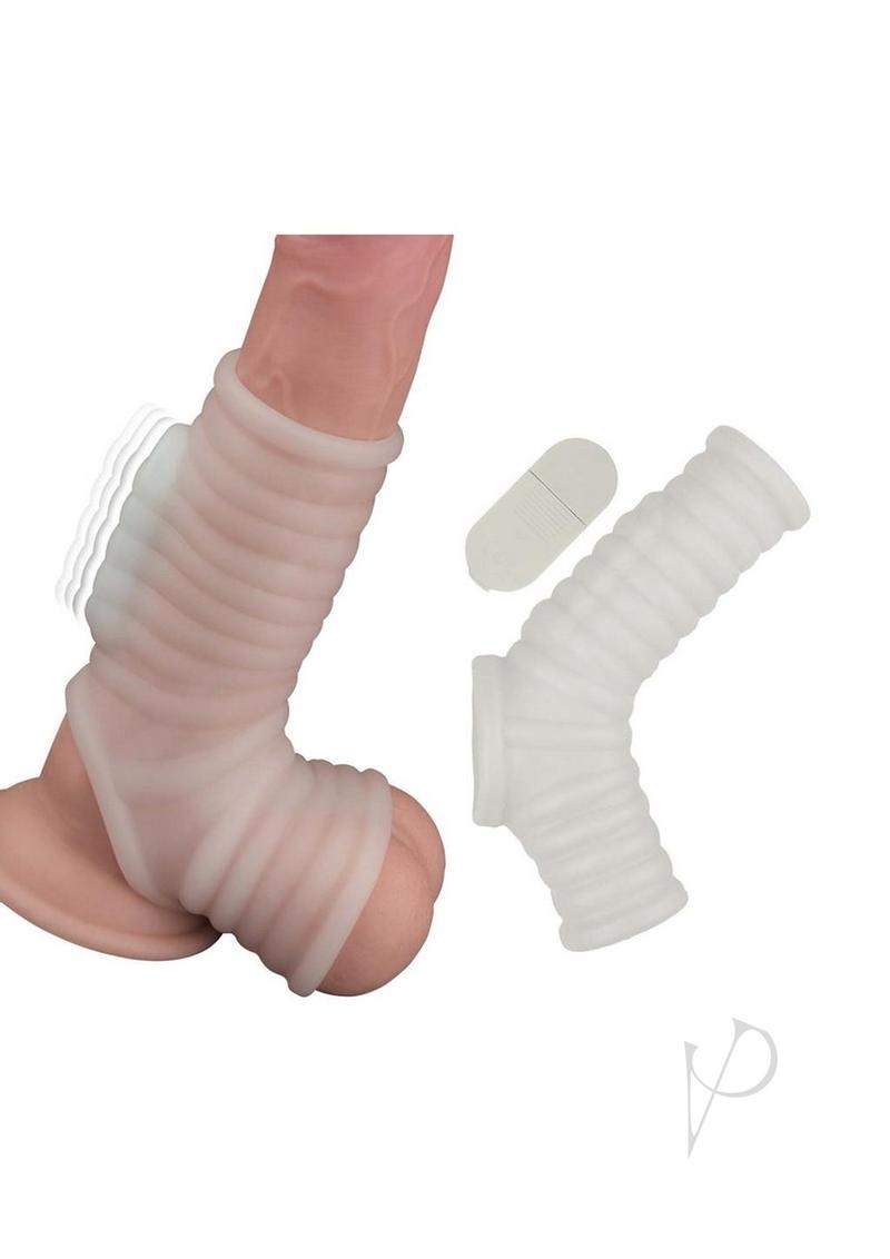Vibrating Power Sleeve Ribbed Fit Wht