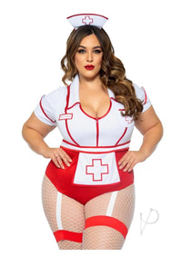 Nurse Feelgood 2pc 1x/2x Red/wht