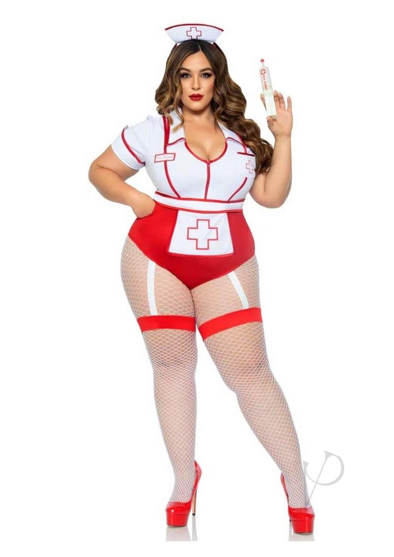 Nurse Feelgood 2pc 1x/2x Red/wht