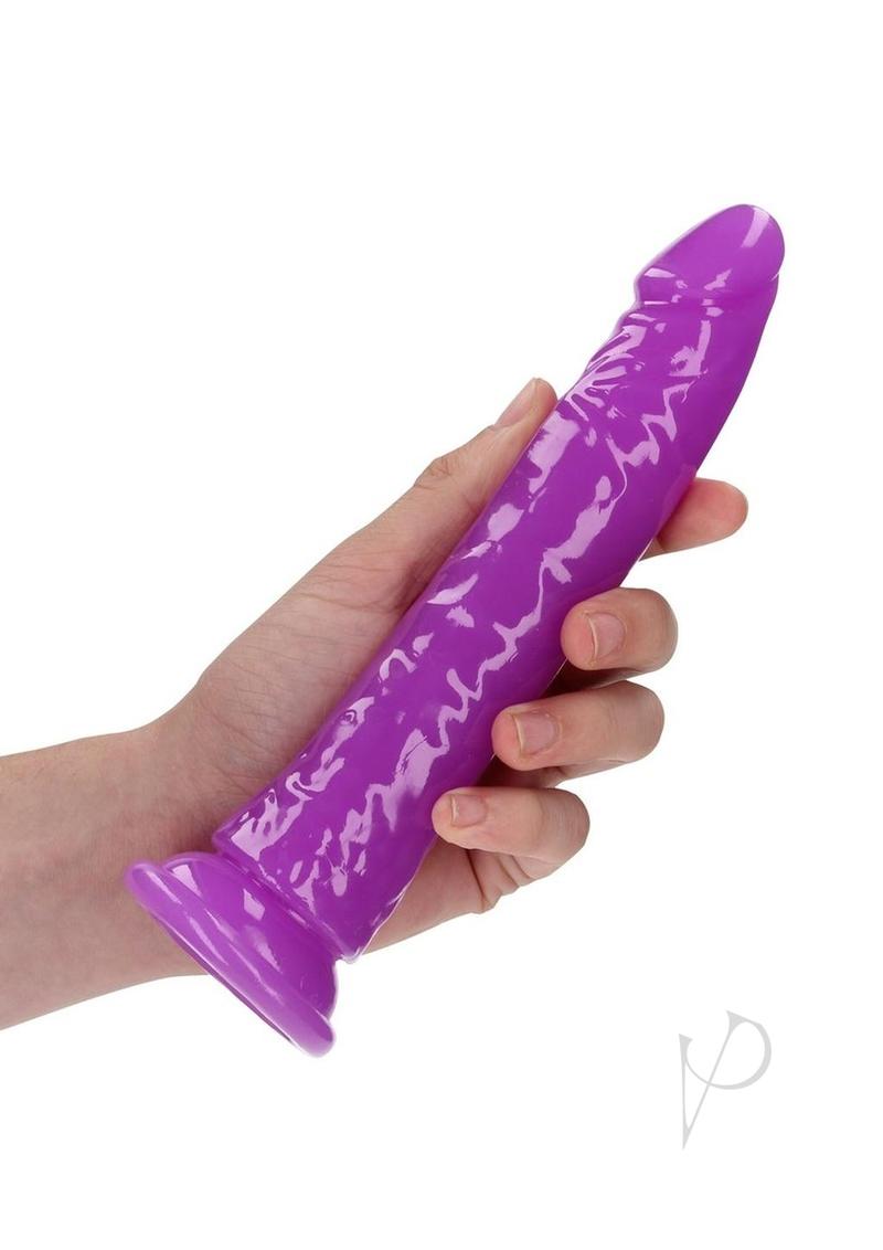 Realrock Slim Dildo 8 Gitd Purple