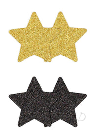 Pretty Pasties Glitter Stars Blk/gld