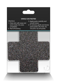 Pretty Pasties Glitter Cross Blk/gld